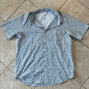 Columbia Men's Casual Grey Striped Button-Down Shirt